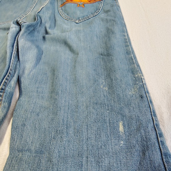 H.A.S.H. Jeans Wide Leg Flare Women 31x36 Blue Vintage High Rise Light Wash - Picture 10 of 16